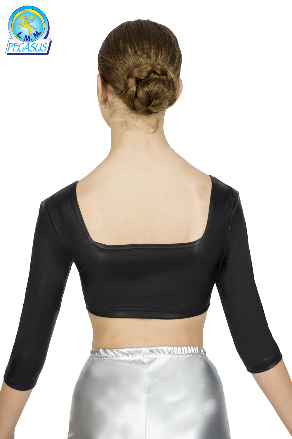 TOP LACCATO OPACO SCOLLO QUADRATO TRE QUARTI DONNA